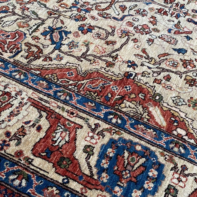 Fine Ivory Persian Isfahan Tree of Life Hand-Knotted Wool Rug - 5'7" X 7'8" For Sale - Image 4 of 13