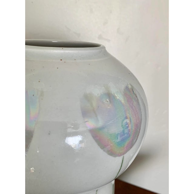 Mid-Century Modern Mid Century Modern Studio Ceramic Vase With Tulip Design and Translucent Glaze, Artist Signed For Sale - Image 3 of 6