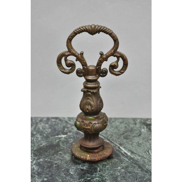 Victorian Antique Victorian Green Marble Cast Iron Pedestal Base Smoking Stand Side Table For Sale - Image 3 of 12