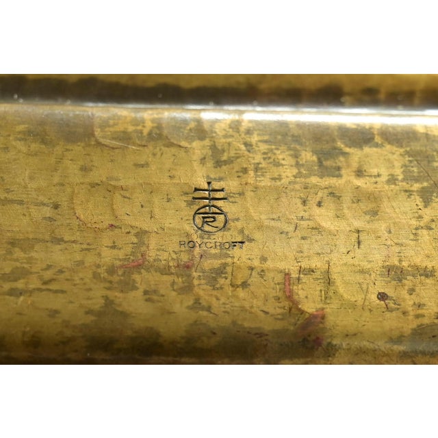 Roycroft Arts & Crafts Brass Finished Hammered Copper Pen Tray For Sale - Image 9 of 11