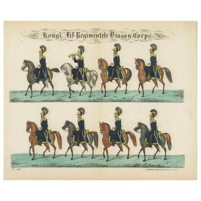 Royal Swedish Dragoon Corps Cavalry Uniforms, 1800, Paper For Sale - Image 10 of 10