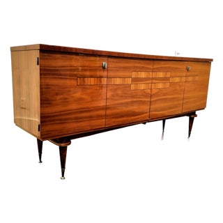 French Mid Century Modern Walnut Veneer Sideboard Circa 1960 For Sale