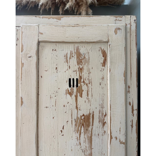 Vitage Patinated Wardrobe in Wood, 1940s For Sale - Image 10 of 16