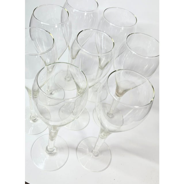 Late 20th Century Art Nouveau Hollow Stem Balloon Style Champagne Flutes - Set of Eight For Sale - Image 9 of 16