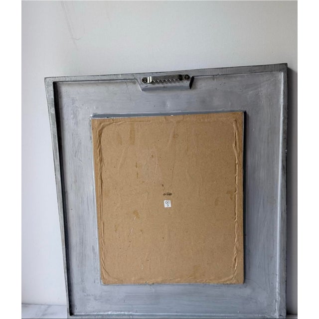 Art Nouveau Decorative Floral Carved Square Wall Mirror - Silver Gray For Sale - Image 3 of 8
