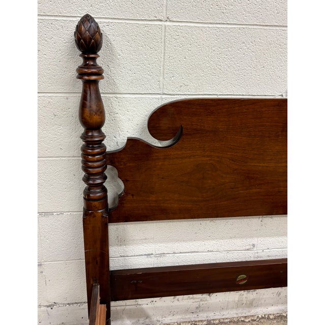 Brown Vintage Wheeler-Okell Twin Size Four Poster Pineapple Pinecone Finial Bed For Sale - Image 8 of 13