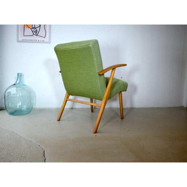 Mid-Century Modern Easy Chair in Green, 1950s For Sale - Image 4 of 8