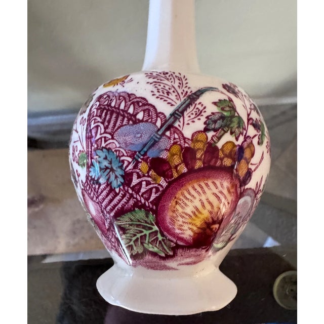 1990s Vintage Mason’s Ironstone England Fruit Basket Design Bud Vase For Sale - Image 5 of 5