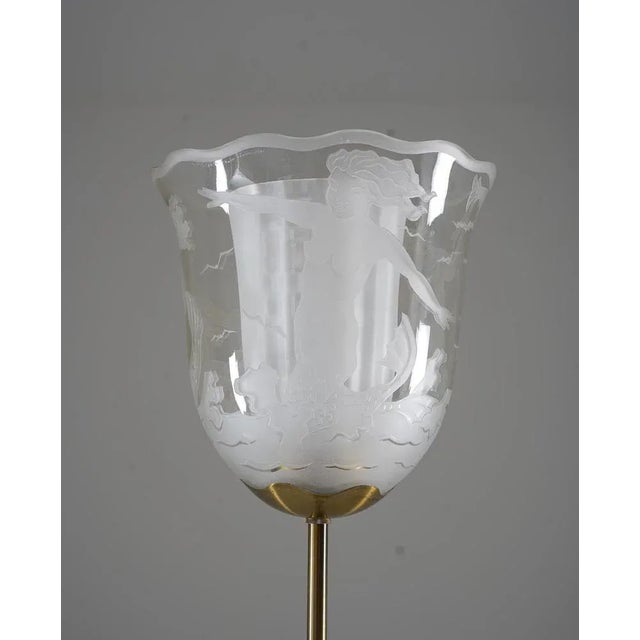 Swedish Modern Floor Lamp attributed to Bo Notini for Glössner, 1940s For Sale - Image 3 of 13