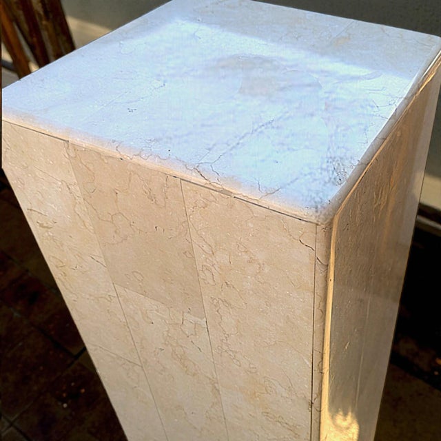 Stone 1980's Maitland Smith Modernist Tessellated Shell Pedestals - A Pair For Sale - Image 7 of 9