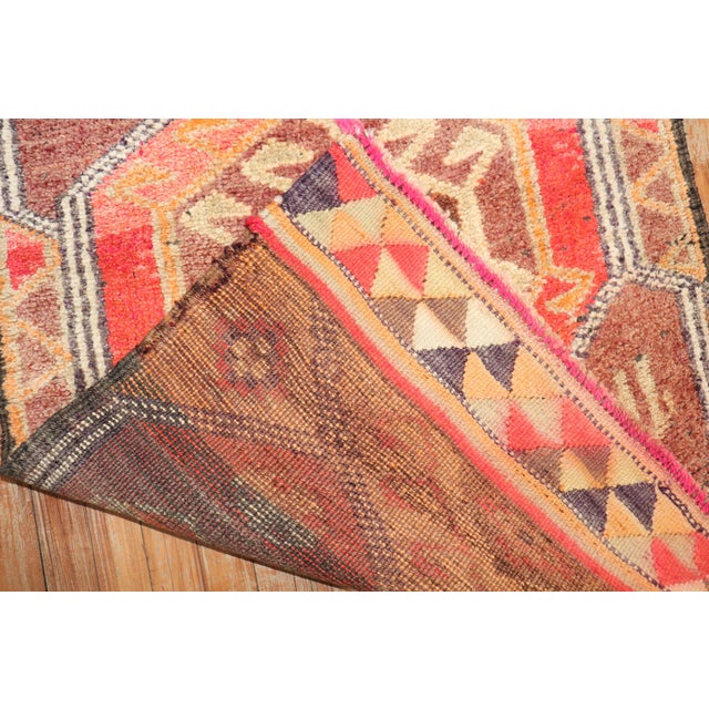 Vintage Zabihi Collection Funky Tribal Turkish Runner - 2'10" x 10'3" For Sale - Image 4 of 10