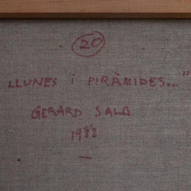 Gerard Sala, Estimo Llunes: Pyramids, 1977, Oil on Canvas For Sale - Image 7 of 8