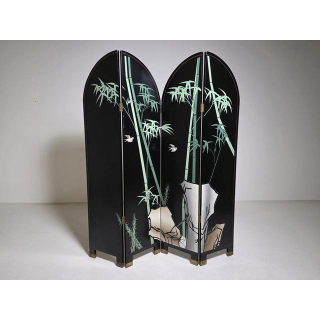 French Four-Panel Room Divider from Fournier Decoration Paris, 1980s For Sale - Image 3 of 14