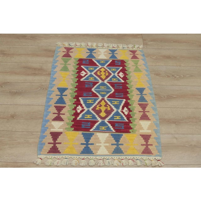 1970s Turkish Southwestern Style Hand Knotted Natural Wool Oushak Kilim Rug For Sale - Image 11 of 11