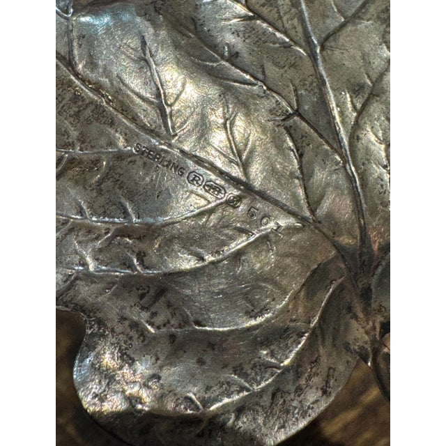 Metal Vintage Sterling Silver Poplar Leaf Dish- R. Blackinton & Co. For Sale - Image 7 of 8