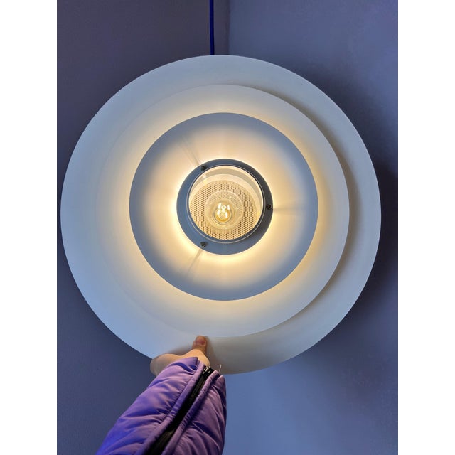 White Louvered Lamp by Jeka For Sale - Image 10 of 11