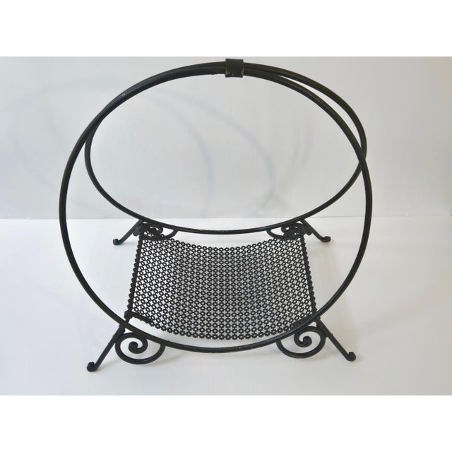 Vintage Log Holder in Metal and Perforated Black Metal, 1950s For Sale - Image 11 of 12