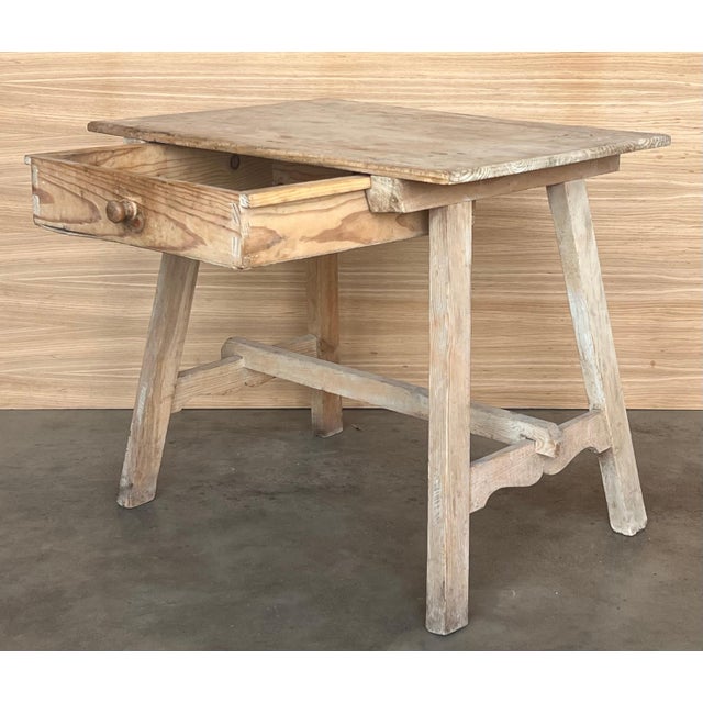 Early 19th Century Spanish Baroque Bleached Side Table with Drawer For Sale - Image 11 of 18