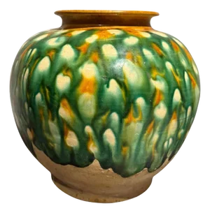 Chinese Tang Dynasty Style Sancai Glazed Ceramic Jar