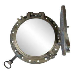 Early 20th Century Solid Brass Ships Porthole Window Nautical Maritime