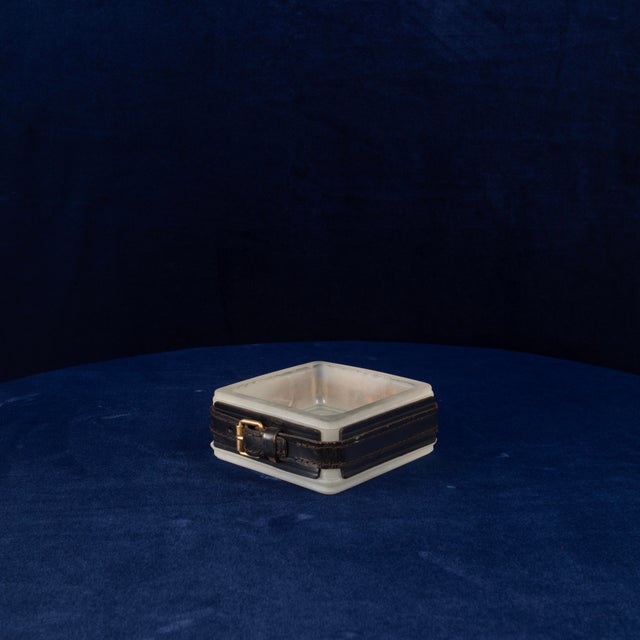 Mid-Century Modern Hand-Stitched Leather Ashtray by Jacques Adnet, France 1950 For Sale - Image 3 of 18