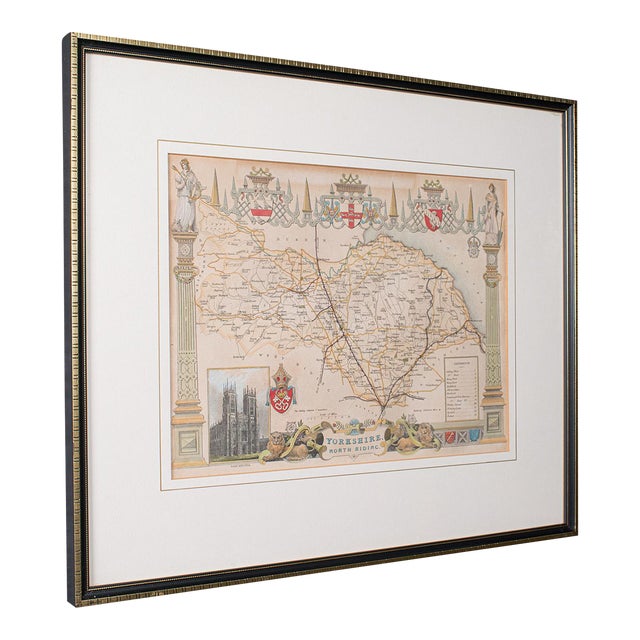 1860's Antique North Yorkshire Map For Sale