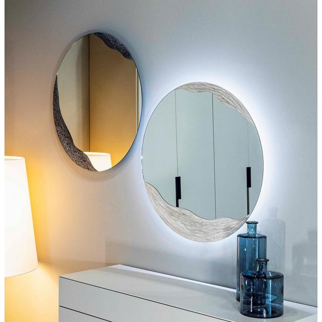 Vulcano 600 Round Mirror by Disain1971 For Sale - Image 6 of 7