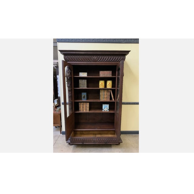 Antique Neo-Renaissance Bookcase, 1870 For Sale - Image 10 of 14