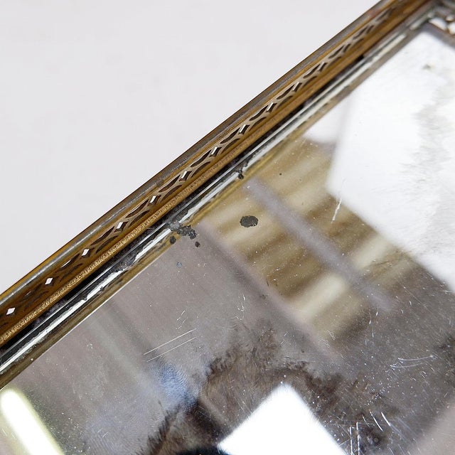 French Two-Tier Side Table with Eglomise Glass Mirror from Maison Jansen, 1950s For Sale - Image 13 of 16