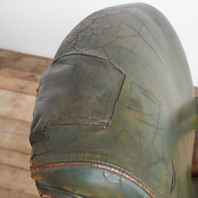 Antique US Military Swivel Desk Chair in Leather, 1940s For Sale - Image 4 of 15