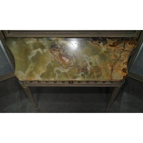 Antique Louis XVI French Dressing Room Console Table and Full Length Mirror, 1920s For Sale - Image 4 of 15