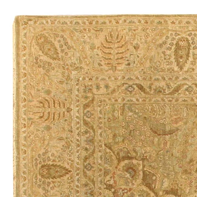 Textile Contemporary Tabriz Floral Design Beige Handmade Rug by Doris Leslie Blau For Sale - Image 7 of 7