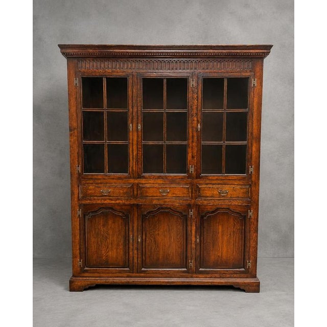 Antique Oak Display Cabinet For Sale - Image 11 of 11