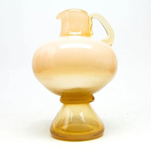 Beige Postmodern Jug from Cracow Glassworks, Poland, 1970s For Sale - Image 8 of 9