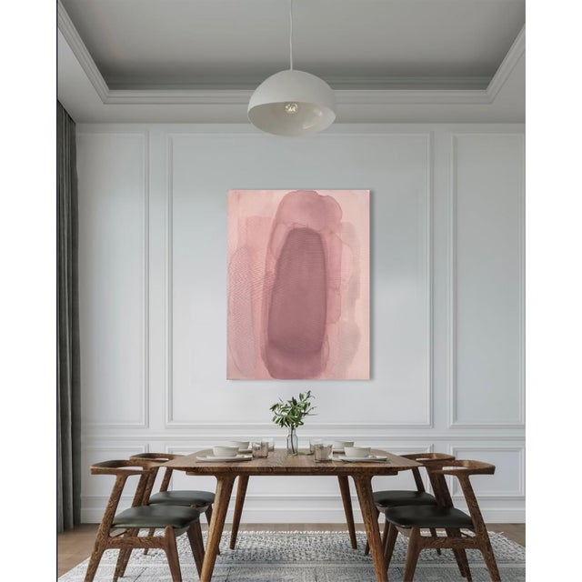 "Pointe" Layered Blush Tones Minimalist Color Field Painting For Sale - Image 4 of 10