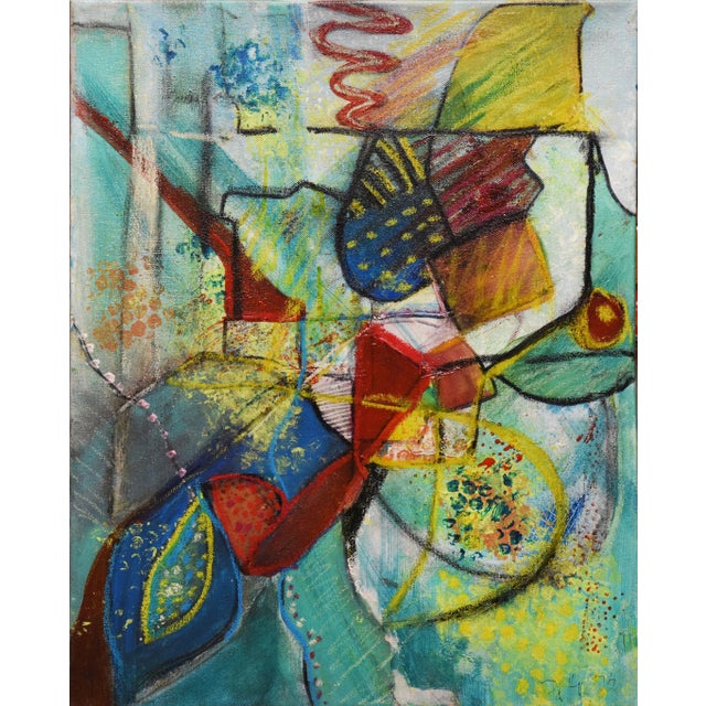 1990s Chromatic Dialogue, Mixed Media Painting For Sale