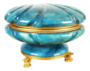 Vintage Alabaster Shell Jewelry Box, 1950s