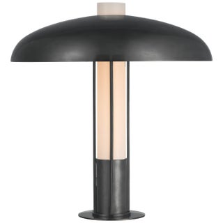 Kelly Wearstler for Visual Comfort Signature Troye Medium Table Lamp in Bronze with Bronze Shade For Sale
