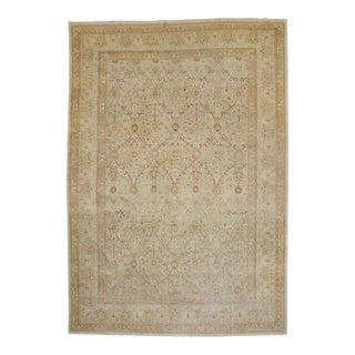 Antique Zabihi Collection Pale Antique Agra Rug - 8'9" X 11'10" For Sale