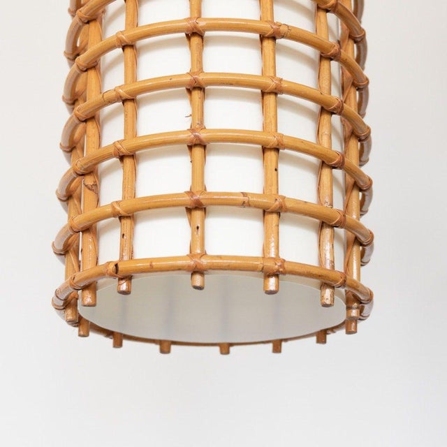 1960s Italian Rattan Pendant Light For Sale - Image 9 of 11