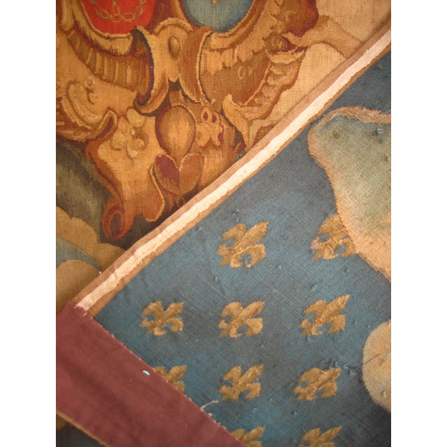 French Beauvais Tapestry Coat of Arm of the Kings of France 19 Century For Sale - Image 15 of 15