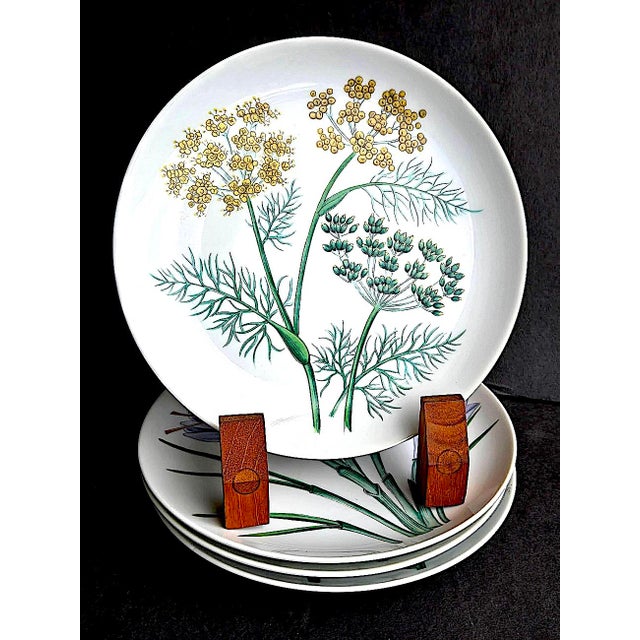 Fitz and Floyd Vintage Horchow Collection Botanical Salad/Dessert Plates, Set of 4 For Sale - Image 4 of 12