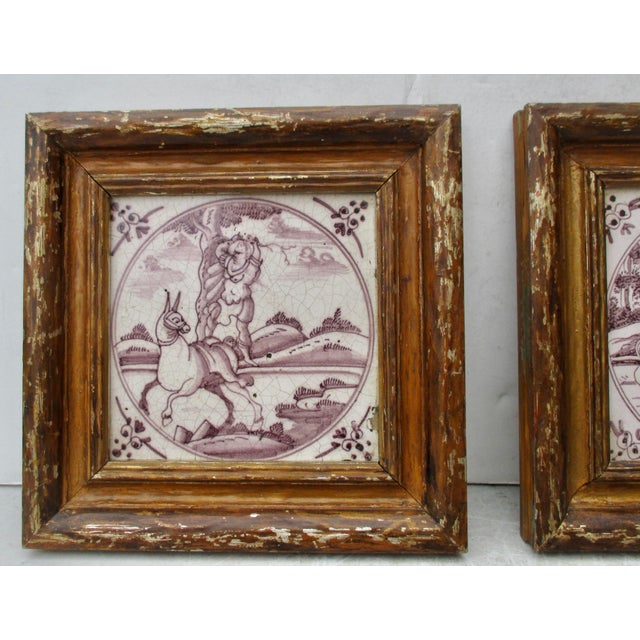 Delft Tiles Circa 1750s --a Pair of 2 For Sale In New York - Image 6 of 8