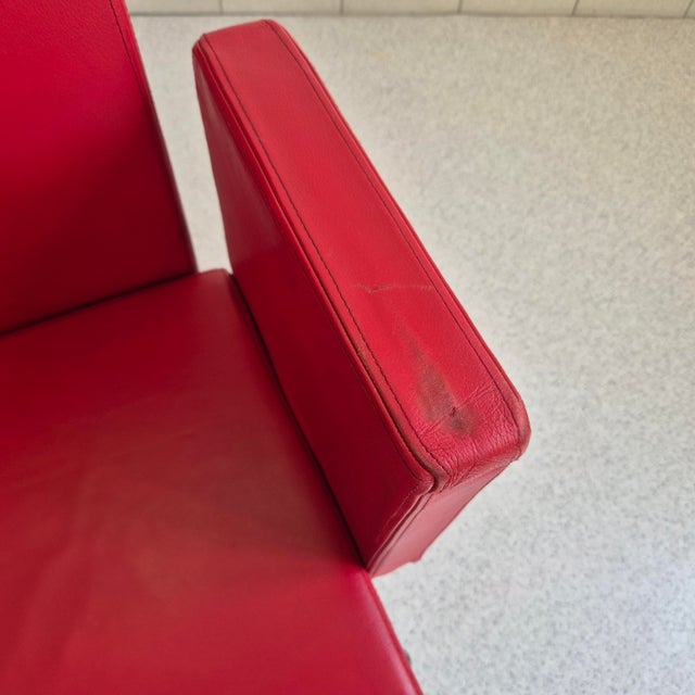 Red Leather Office Chair Bulo Pub & Club by Luc Vincent, 2000s For Sale - Image 4 of 14