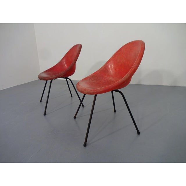 Plastic French Fiberglass Side Chairs, 1960s, Set of 2 For Sale - Image 7 of 17