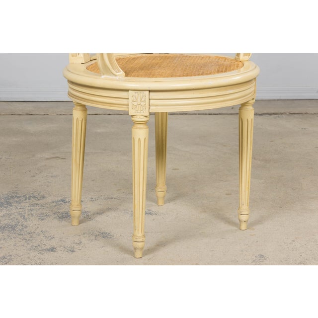 French Louis XVI Style Painted Cane Armchairs - Set of 6 For Sale - Image 11 of 18