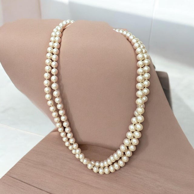 Mid 20th Century Marvella Double Strand Faux Pearl Necklace