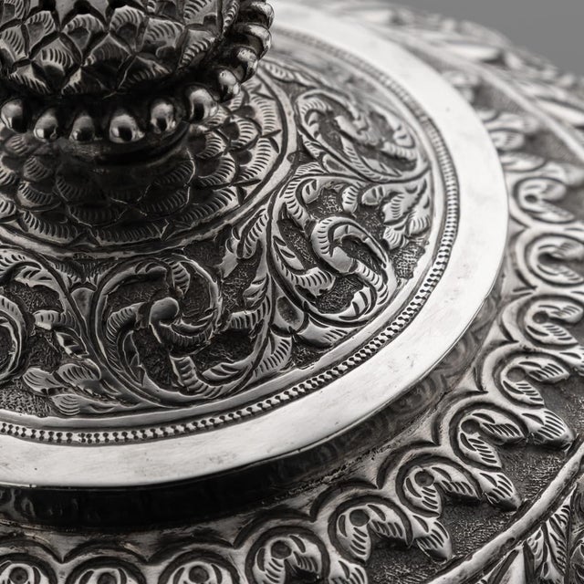 19th Century Antique Indian Kutch Silver Tea Service, Set of 3 For Sale - Image 10 of 18