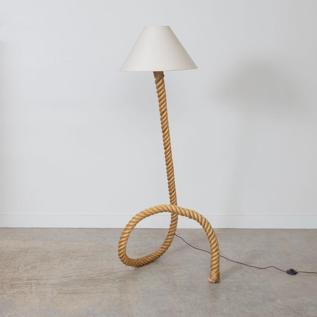 1960s Large French Sculptural Rope Floor Lamp in the Style of Audoux-Minet For Sale - Image 5 of 17
