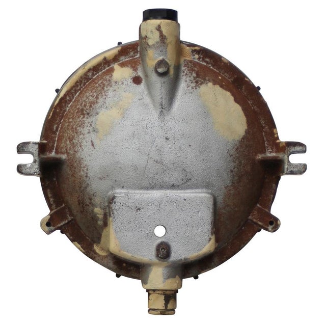 Vintage French Industrial Wall Light in Cast Iron and Clear Glass For Sale - Image 4 of 6